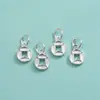 Accesorios de Plata Pura S999 Colgante de Moneda de Cobre Plateado Liso Cuerda Trenzada DIY Pulsera de Cristal Pulsera de Perlas Colgante de Dinero Pequeño