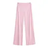 Calça Feminina Wide Leg Solta Emagrecedora Estilo Desejo Puro em V Baixa Cintura Casual Preguiçosa Drapê Reta Esportiva Fitness Yoga