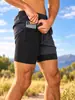 Pantalones Cortos de Correr Doble Capa Personalizados para Hombre Entrenamiento de Maratón Deportivos Secado Rápido Finos Transpirables Forro de Secado Rápido Tres Cuartos