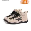 Sapatos Shougu de Couro Genuíno de Inverno com Pelo Plush Femininos 2026 Novo Estilo Botas Curtas de Cano Alto Quentes Botas Martin de Nicho