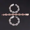 Nuevos Productos Nuevo Pulsera de Plata S925 Moissanita Hip-hop Transfronterizo Europeo y Americano 13mm Trébol de Cuatro Hojas Cadena Cubana Pulsera