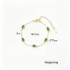 Collar de circonita esmeralda chapado en oro y acero de titanio con diseño de nicho para mujer, cadena de clavícula de temperamento de alto grado que no se decolora