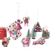 20 Bastones de Caramelo de Santa Claus, Cascabeles para Árbol de Navidad, Muñecos de Nieve, Pareja de Madera Navideña Regalos, Adornos para Decoración de Árbol