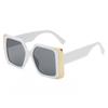 Cuadrado Marco Grande 2025 Nuevos Gafas de Sol Transfronterizas Gafas de Sol Gafas de Sol con Borde Dorado Venta al por Mayor
