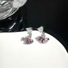 Brincos de amor de zircão rosa Nicho de coelho de sentido feminino de alta qualidade Brincos elegantes legais 2023 Brincos de nova moda