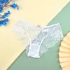 Pantis de encaje ligeros y personalizados, de cintura media, sexys, calados, cómodos, transpirables, entrepierna de algodón puro, bragas tipo triángulo, cintura media-baja