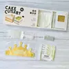 Bandeja de talheres descartáveis de aniversário gaveta pequena conjunto de caixa de presente fabricante de panificação talheres de bolo de plástico prato de jantar louça