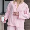 Pijama de Dos Piezas con Pantalón Corto de Manga Larga y Volantes, Estilo Dulce y Cómodo, Holgado, Nuevo Estilo Otoño e Invierno 2026, Ropa de Casa Transfronteriza para Mujer