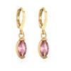 Aogu Diseño Nicho Baño de Cobre Oro de 18K con Circonitas Incrustadas Aretes Geométricos para Mujer, Aretes de Lujo Accesible, Suministro Transfronterizo