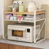 Estante de almacenamiento para cocina, de varios niveles, independiente, para hornos de microondas, estante de almacenamiento multifuncional para uso doméstico, adecuado para hornos y freidoras de aire