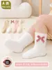 26 Bebés Recién Nacidos Niños Pequeños Primavera Otoño Algodón Clase A Bebés Pequeños 0-1 Año ins Lazo Abertura Suelta Calcetines Antibacterianos Media Pantorrilla 3