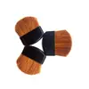 Venta al por mayor de fabricantes cepillo para rubor con mango negro cepillo para base de maquillaje de lana amarilla cepillo plano para rubor cepillo para corrector de lana 3.8