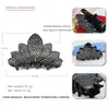 Novo Presilha de Cabelo Acrílica Totalmente Cravejada de Diamantes de Luxo Presilha de Cabelo Transfronteiriça Presilha de Cabelo em Forma de Lótus Venda Direta da Fábrica de Yiwu Acessórios para Cabelo