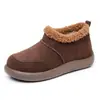 Botas Cortas de Felpa Engrosadas para Mujer de Invierno Casual Cómodas Resistentes al Desgaste Cálidas Zapatos de Madre Botas de Algodón para Nieve Slip-on