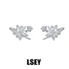 Pendientes Originales Órbita Estelar, Plata Pura S925, Pendientes Sencillos y Lujosos de Estrella de Cinco Puntas Incrustados con Circonia Diamante, Joyería de Plata de Nicho