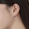 Brincos de Prata Esterlina S925 Estilo Europeu e Americano para Mulheres, Brincos Redondos de Rack de Diamante em Forma de U de Alta Qualidade, Brincos de Estilo Elegante