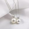 Pendientes Clásicos de la Princesa Diana Perla Shijia Imitación Aurora Agua de Mar Akoya Plata de Ley Zirconia Pendientes Aguja de Plata 925