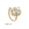 Anel Geométrico Exclusivo Transfronteiriço Novo Estilo Ins em Aço Inoxidável Ouro 18K para Mulheres, Anel de Banda Lisa Moda Europeia e Americana que Não Desbota