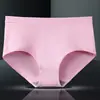 Calcinhas Femininas de Algodão Puro de Cintura Alta Transfronteiriças, Cor Sólida, Tamanho Grande, Respiráveis, Confortáveis, Cintura Alta Elástica, Forro de Algodão Puro, Calcinha Triângulo