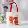 Bolso de Lona Nuevo de Oso para Estudiantes Mujeres, Almacenamiento Portátil, Bolso de Mano Pequeño para el Trabajo, Bolsa de Regalo para Compras