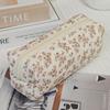 Bolsa de Maquiagem de Algodão para Viagem Grande Capacidade Bolsa de Armazenamento Estudante Pequena Floral Estilo Japonês e Coreano Portátil Acolchoada de Algodão Bolsa Térmica
