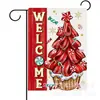 Decoração de Natal Bandeira de Jardim Gnomo Boneco de Neve Árvore de Natal Impressa Frente e Verso Bandeira de Quintal Linho Bandeira Pequena Atacado Personalização