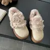 Botas de Nieve Gruesas Retro de Terciopelo Plus Noreste con Suela Gruesa para Mujer 2026 Nuevos Zapatos de Algodón Cálidos con Piel para Invierno