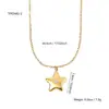 Colar Feminino Moderno Estiloso Simples Geométrico Estrela Coração Estrela Explosiva Inlaid com Zircônia Aço Inoxidável Banhado a Ouro 18K
