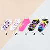 Transfronteiriço 5 pares de meias meias curtas masculinas primavera e verão finas pintura a óleo estampa de leopardo personalidade moda marca moderna masculina meias soquete modernas