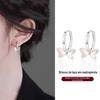 S999 Sterling Silver Fritillaria Bow Ear Ring High-end Elegante Estilo Doce Tassel Brincos Moda Light Brincos de Luxo