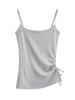 Camisola ajustada de color sólido con cordones laterales de estilo europeo y americano para mujer, novedad de verano 2024, top corto para chica sexy