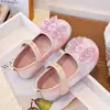 Zapatos de Princesa para Niña con Lazo de Perlas y Pedrería, Zapatos Mary Jane de Cuero de Suela Suave para Primavera y Otoño, Zapatos de Performance, Bailarinas de Moda para Niños