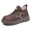 Clan Yue Nuevo Invierno Zapatos de Pan Suela Gruesa Suela Gruesa con Forro de Terciopelo Espesado Casual para Mujer Cómodos Suela Suave con Cordones Zapatos de Algodón