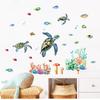 Tartaruga marinha pequenos peixes adesivos transfronteiriços embelezamento de parede decorativa adesivos quarto quarto banheiro adesivos de parede