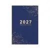 Planejador inglês 2027 transfronteiriço, calendário espanhol, caderno planejador de trabalho com visual elegante, personalizável