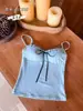 Camisola de Mujer con Escote en V y Ribete de Encaje Puro y Sexy Y2K Chica Caliente Lazo Adelgazante Top Interior