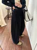 Calça de Veludo Vintage Relaxada de Perna Larga Han Xun para Mulheres Outono 2026 Cintura Elástica Emagrecimento Formato Pera Calça Longa 25824