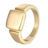 Anillo de espejo cuadrado transfronterizo para mujer, nicho geométrico, no se decolora, acero de titanio, galvanizado en oro de 14 quilates, accesorios exagerados