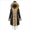 Ebay Amazon Otoño e Invierno Chaqueta Fina Cálida para Mujer de Longitud Media con Capucha de Piel Sintética Abrigo de Algodón Venta al por Mayor