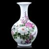 Jingdezhen, pequeño jarrón de cerámica, adornos florales para sala de estar, moderno y sencillo, decoraciones de flores secas para el hogar, botella de porcelana