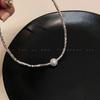 Collar de Perla Única, Plata Rota Asimétrica, Cadena de Clavícula de Alta Gama para Mujer, Diseño de Nicho de Lujo Accesible, Accesorios Populares