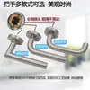 Manija de puerta ignífuga de acero inoxidable 304 para interiores, cerradura universal con paso de fuego, cerradura dividida, manija de doble curva.