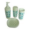 Set de baño de plástico de 4 piezas blanco plástico baño estampado set de 4 piezas concha marina baño set de 4 piezas