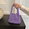 Bolsa de red de pesca estilo coreano estilo perezoso 2023 nueva moda bolsa de paja bolso versátil bolso de mujer