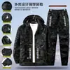 Traje cortavientos para hombre estilo primavera y otoño, Ropa de trabajo raglán, Ropa de protección laboral, Ropa camuflada a prueba de viento, Ropa casual para exteriores con capucha