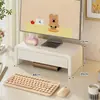 Soporte elevador de computadora de madera maciza, elevador de monitor de escritorio, organizador de estación de trabajo, base de soporte, dispositivo de soporte de pantalla