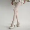 Meias de Tela com Design Sexy, Meias de Seda Anti-Puxão em Formato de Diamante, Meia-Calça Fina de Outono com Alta Elasticidade, Meias Pretas para Mulheres