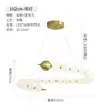 Lámpara colgante minimalista francesa con forma de frijol curvado, decoración de bola blanca lechosa de moda, lámpara colgante lineal larga para mesa de isla de comedor