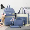Atacado de Mochilas Novas para Alunos do Ensino Fundamental, Conjunto de Cinco Peças para Alunos do Campus, Mochilas para Alunos do 3º ao 6º Ano, Bolsas para Aulas de Reforço de Verão