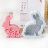 Serie de Pascua molde de silicona para velas de conejo DIY flor en relieve vela de conejo yeso decoración de gota de pegamento